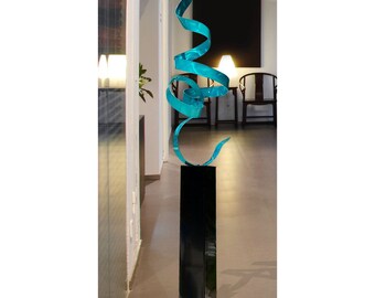 Large Aqua Garden Sculpture Modern Metal Art Sculpture for | Etsy