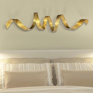 Metal Wall Twist Modern Luxury Metal Wall Décor Living Room Bedroom Office Abstract 3d Wall Sculpture Gold image 2