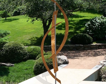 Statements2000 Large Metal Sculpture, Yard Sculpture, Indoor Outdoor Art, Modern Garden Decor Sculpture - Copper Centinal by Jon Allen