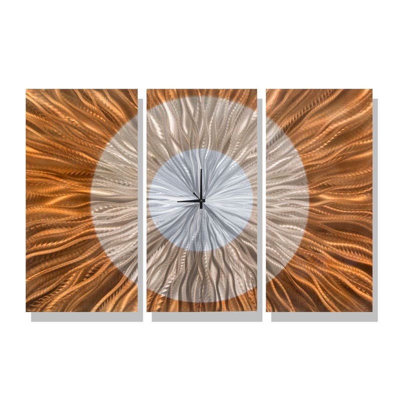 Large Metal Wall Clock Abstract Functional Art Modern - Etsy