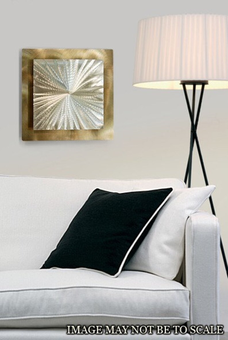 Contemporary Art Gold Metal Wall Art Abstract Wall Hanging Office Decor 3D Wall Sculpture Supernova by Jon Allen