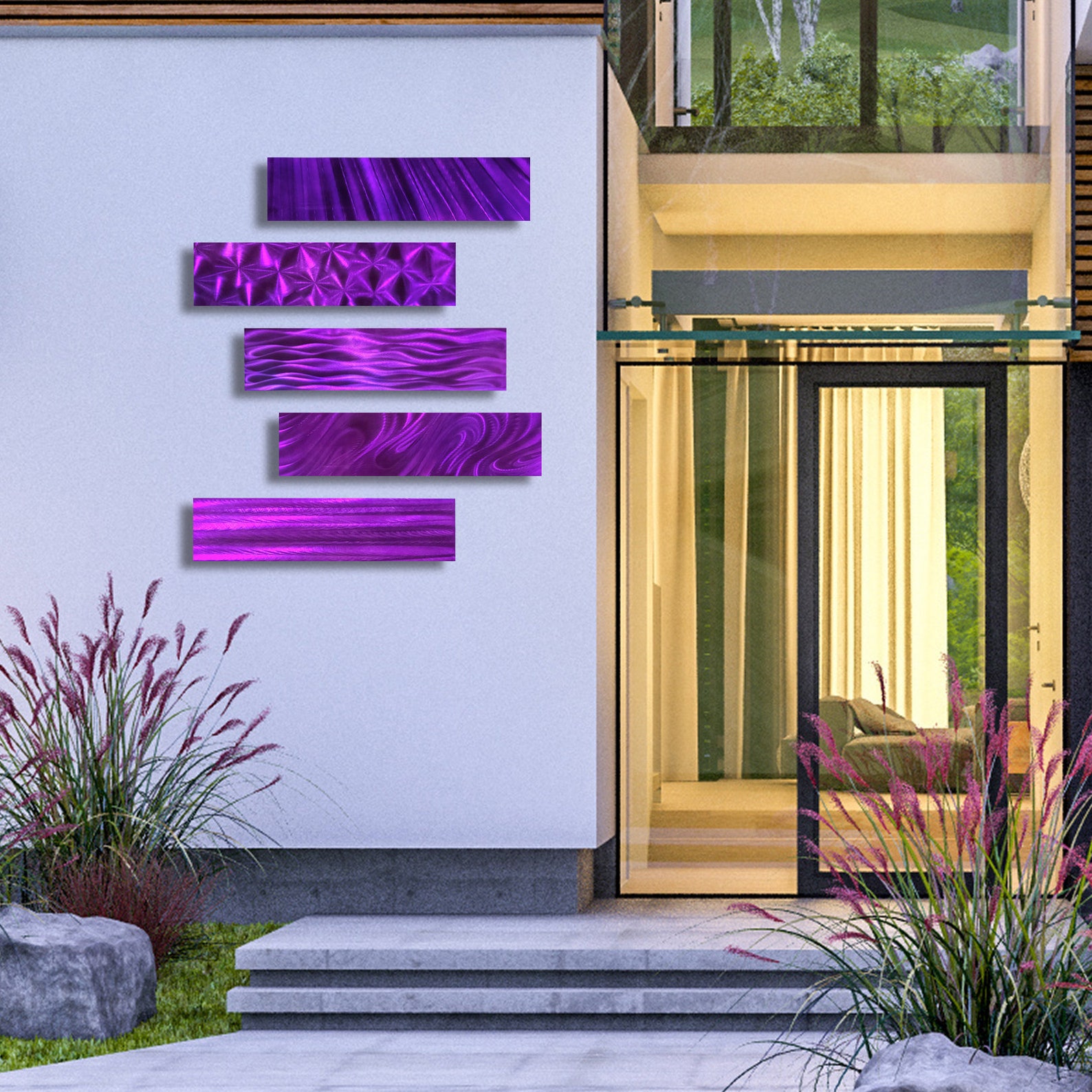 Modern Metal Wall Art Multi Panel Wall Art Abstract Etsy