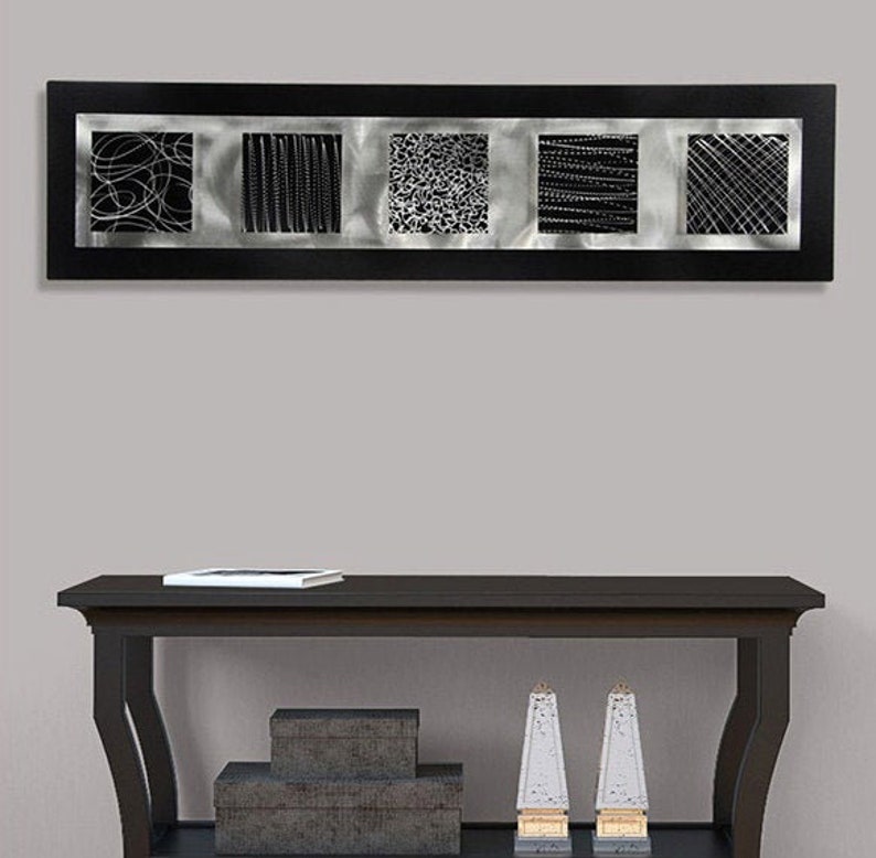 Silver & Black Metal Wall Art Large Wall Art Abstract 3D Etsy Australia