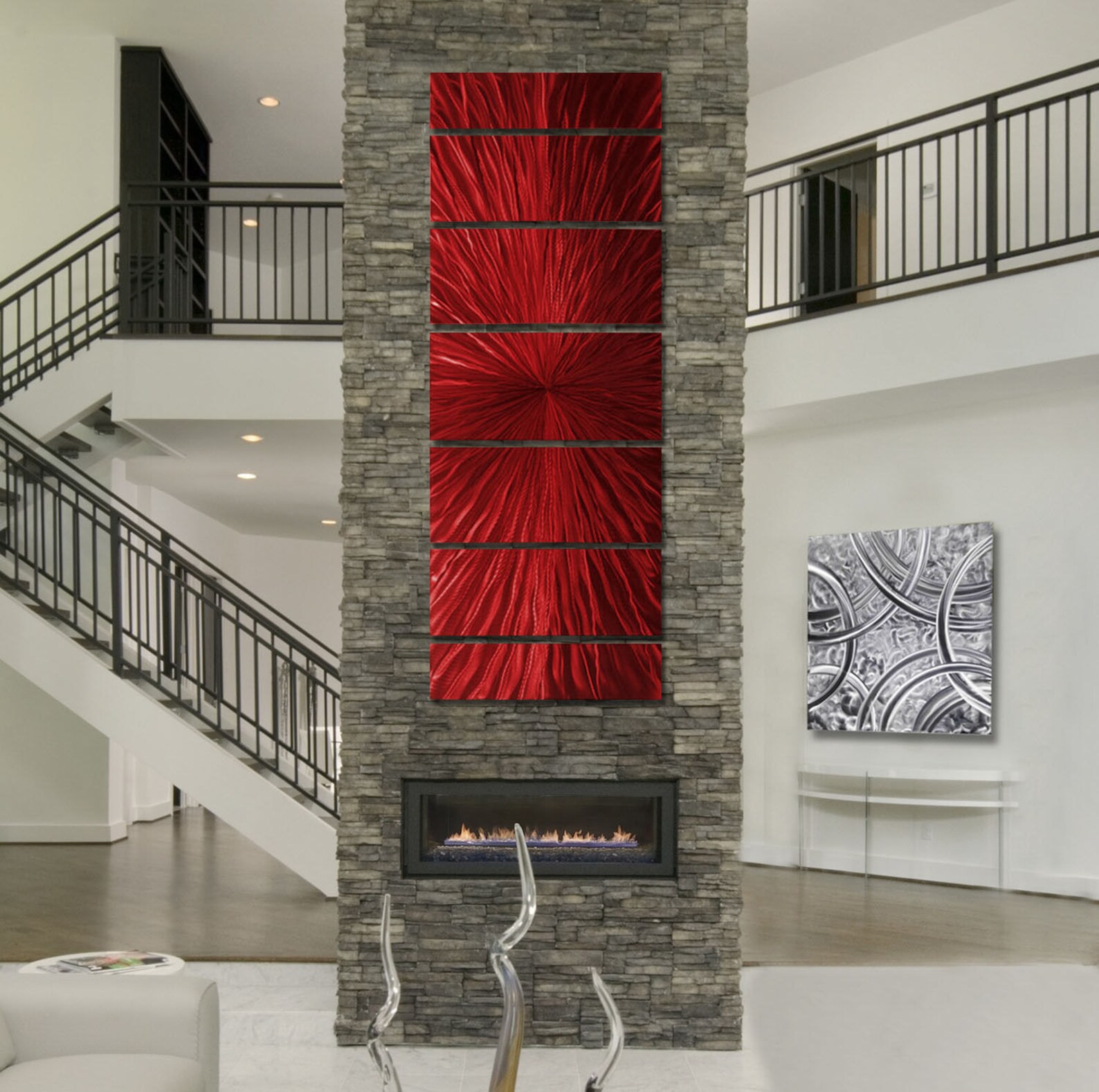 Red Metal Wall Art Multi Panel Wall Art Abstract Painting Etsy Canada