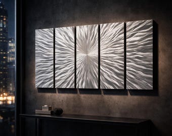 Large Metal Wall Art, 3D Wall Sculpture, Indoor Outdoor Art, Abstract Art Wall Hanging - Vortex 5P by Jon Allen