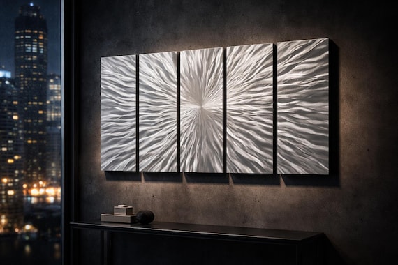 Large Metal Wall Art, 3D Wall Sculpture, Indoor Outdoor Art, Abstract Art Wall Hanging - Vortex 5P by Jon Allen