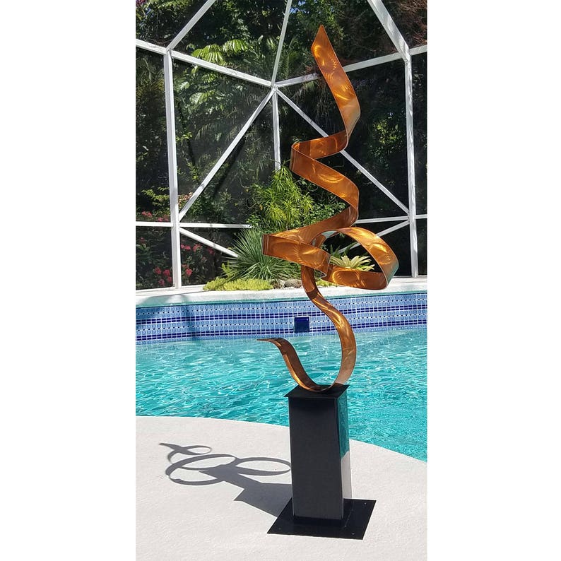 Abstract Metal Sculpture, Indoor Outdoor Art, Large Yard Sculpture Copper Sculpture Copper Perfect Moment by Jon Allen image 8