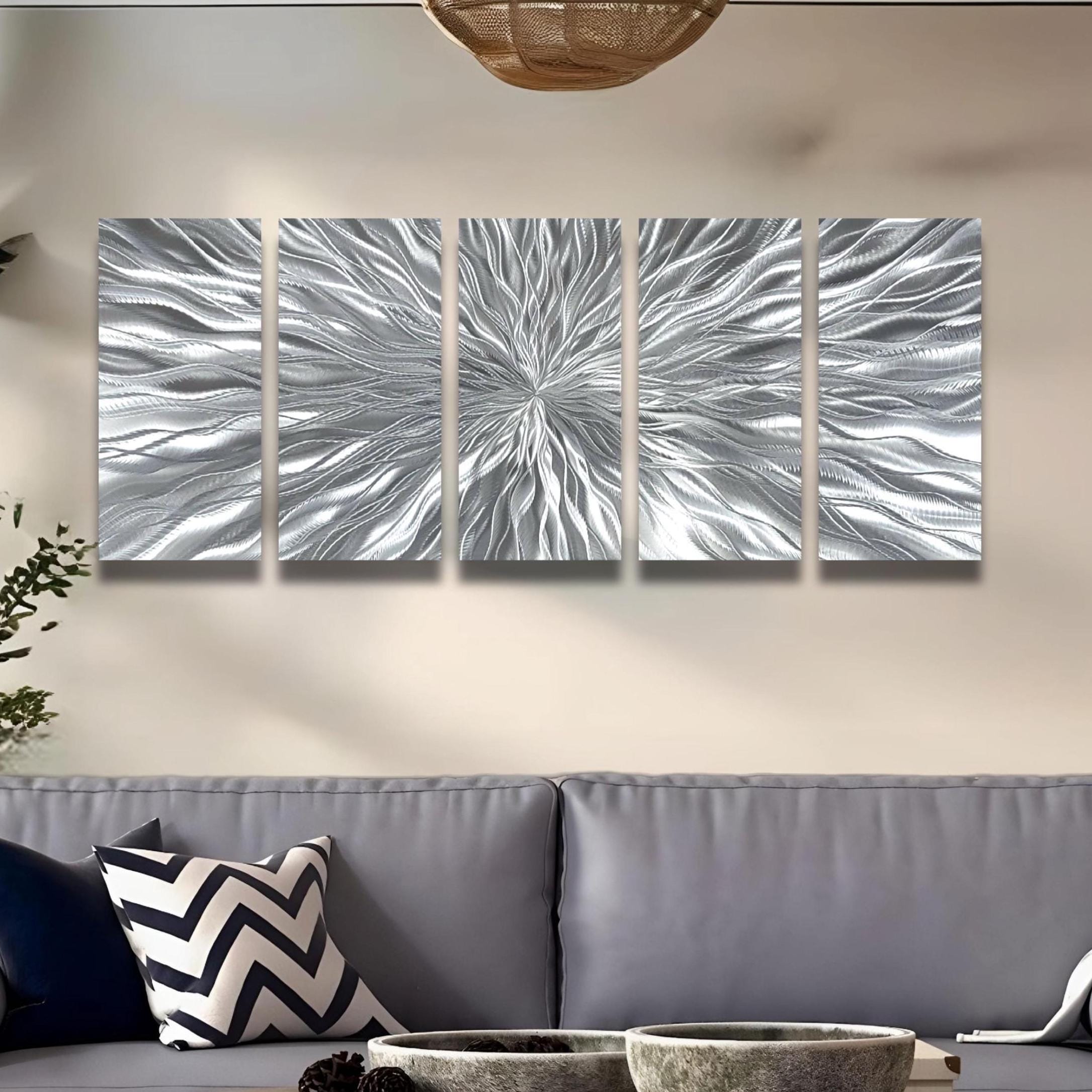 Abstract Metal Wall Art: Silver Vortex Sculpture by Jon Allen - Etsy