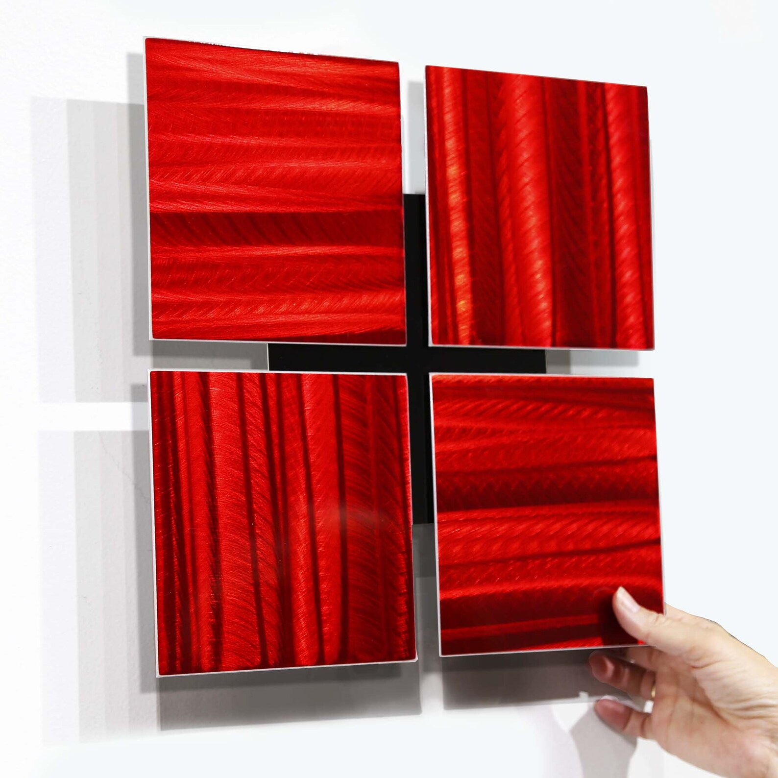 Red Metal Wall Art Multi Panel Wall Art Abstract Painting Etsy