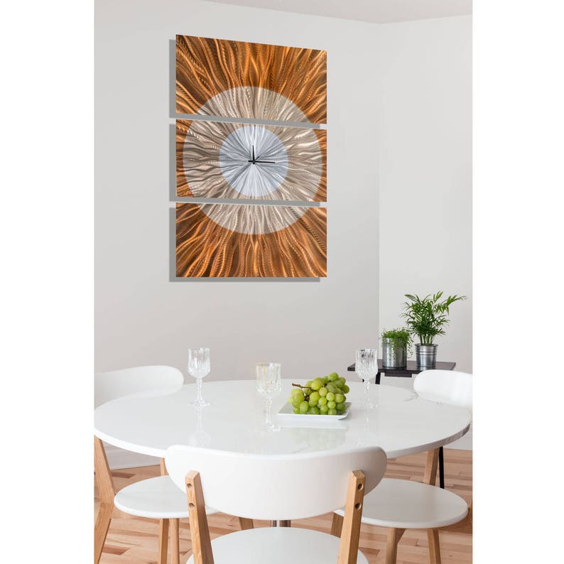 Large Metal Wall Clock Abstract Functional Art Modern | Etsy