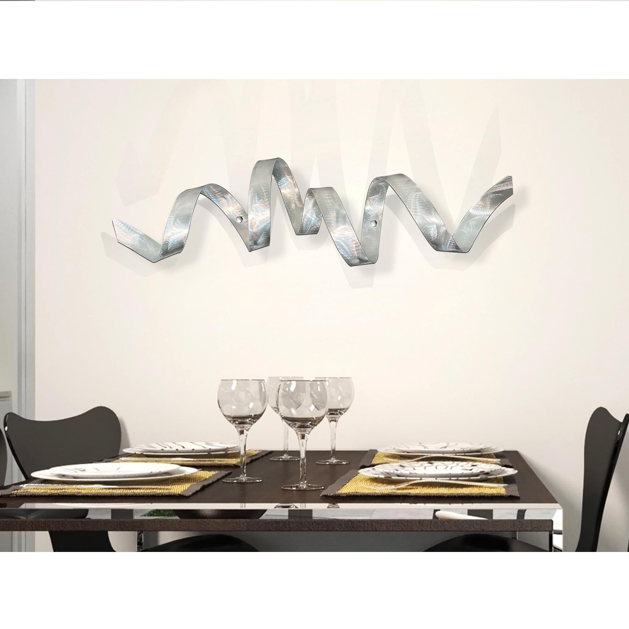 Silver Metal Wall Art Indoor Outdoor Art Abstract Art 3D - Etsy UK