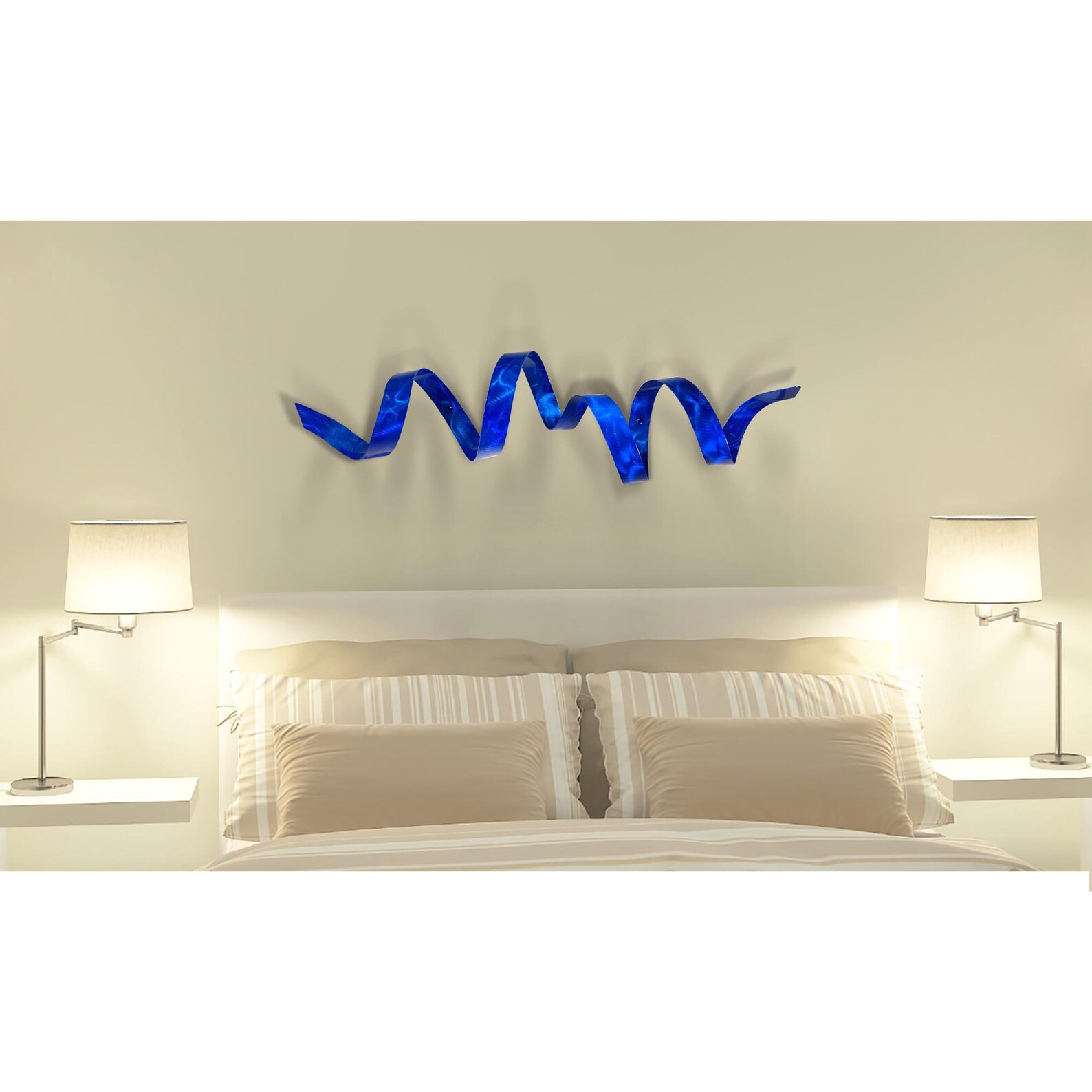 Blue Metal Wall Art 3D Wall Sculpture Modern Metal Art Etsy