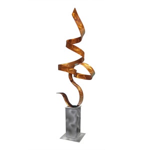 Abstract Metal Sculpture, Indoor Outdoor Art, Modern Garden Statue, Large Yard Sculpture Decor Copper Perfect Moment by Jon Allen image 2