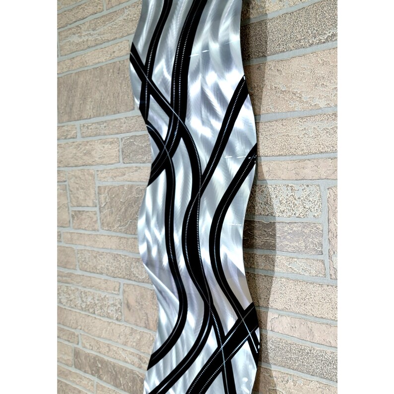 Silver and Black Metal Wall Art Modern Metal Art Abstract 3D Etsy
