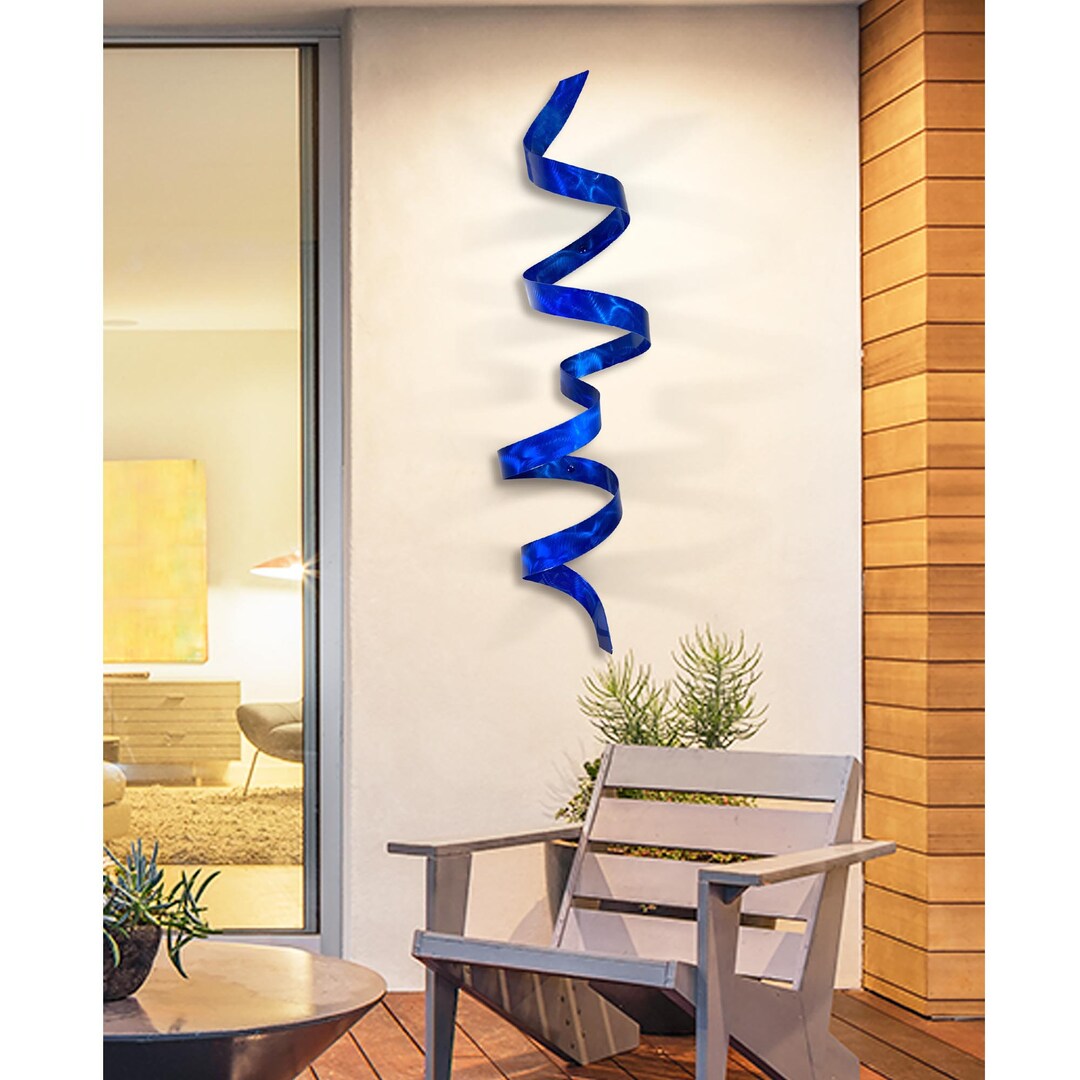 Blue Metal Wall Art 3D Wall Sculpture Modern Metal Art Etsy