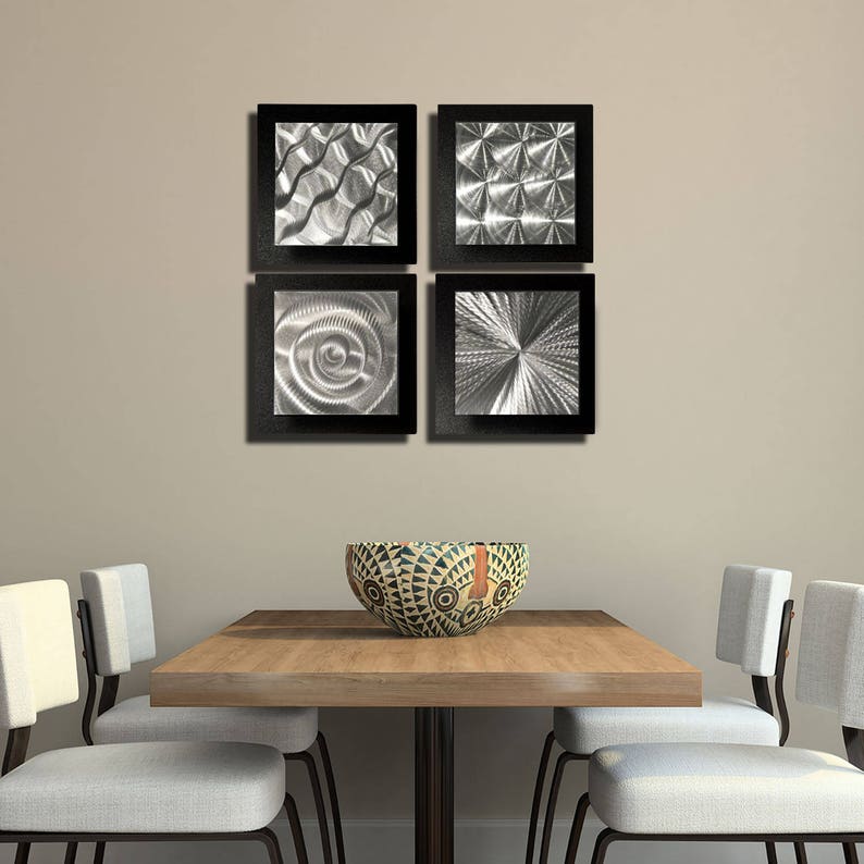 Contemporary Metal Wall Art Multi Panel Wall Art Abstract Etsy