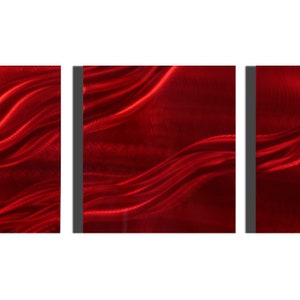 Red Modern Metal Wall Art Abstract Metal Painting Home Decor Accent Bright Bold Colorful Art Dragons Breath by Jon Allen image 8