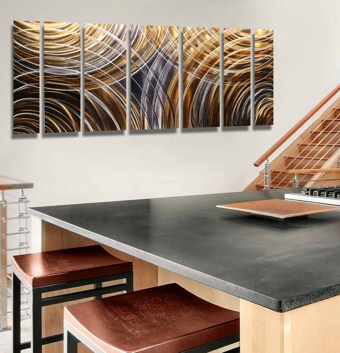 Abstract Painting Metal Wall Art Multi Panel Wall Art Large Etsy