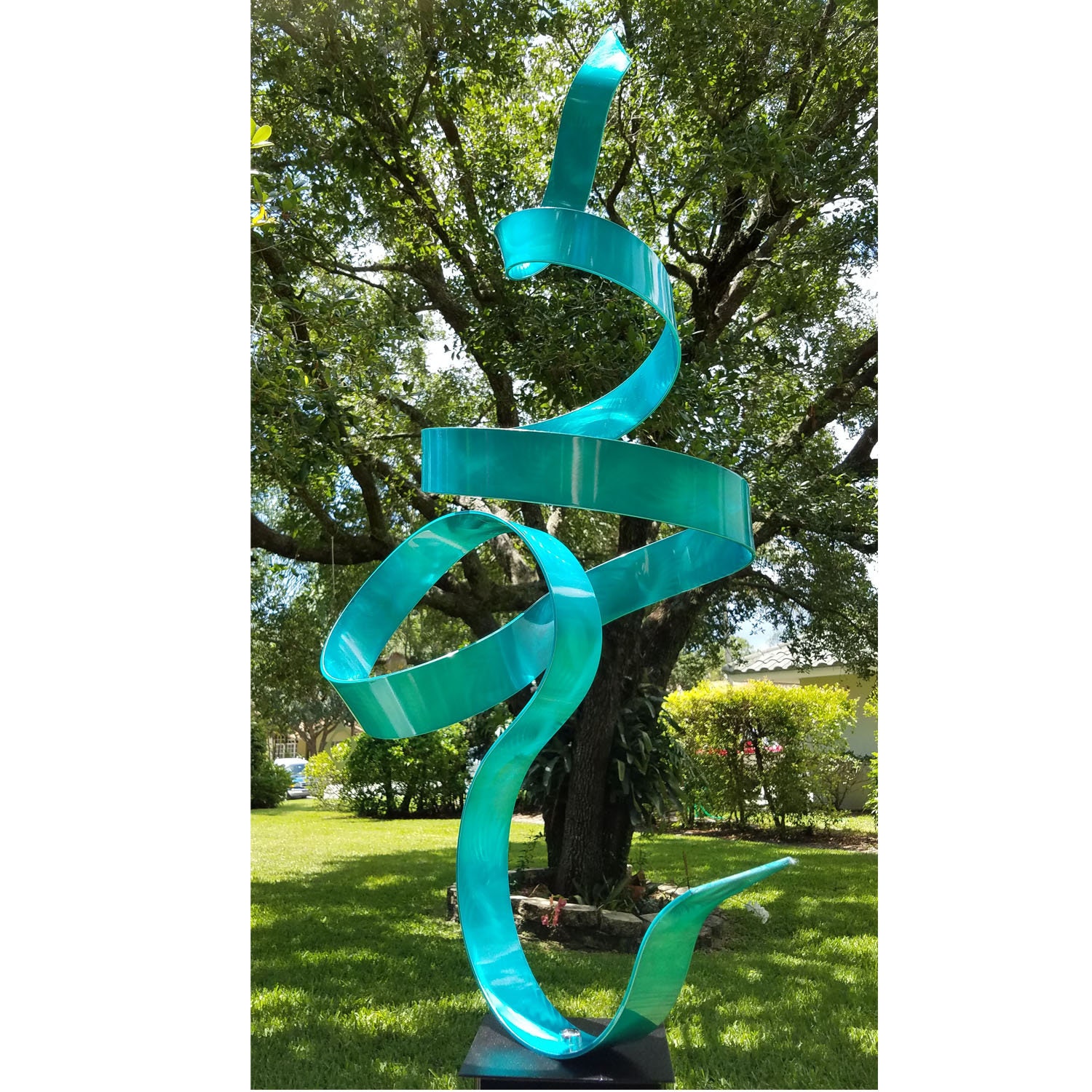 Large Aqua Garden Sculpture Modern Metal Art Sculpture for | Etsy