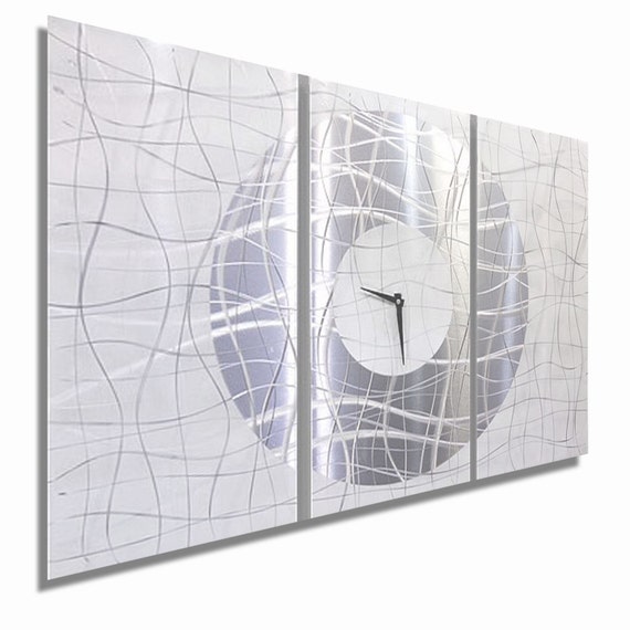 Large Metal Wall Clock Abstract Functional Art Modern Metal Art
