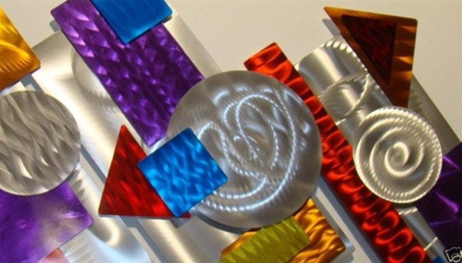 Colorful Metal Wall Art Large Geometric Art Abstract 3D Wall Etsy