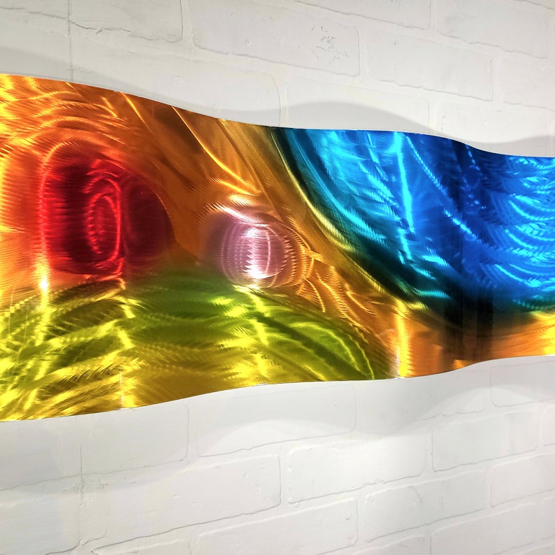 Colorful Metal Wall Art Abstract Art 3D Wall Sculpture Office - Etsy