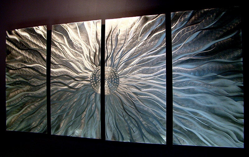 Modern Metal Wall Art, 3D Wall Sculpture, Abstract Indoor Outdoor