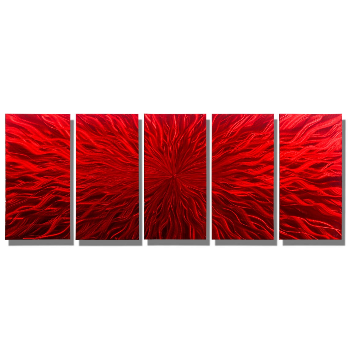 Red Metal Wall Art Multi Panel Wall Art Abstract Painting Etsy