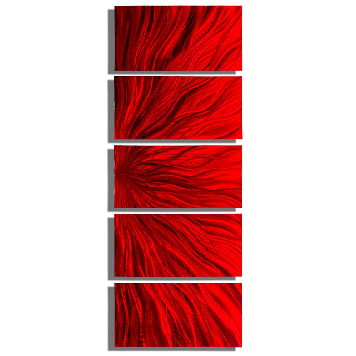 Large Red Modern Metal Wall Art Multi Panel Wall Art Office Etsy