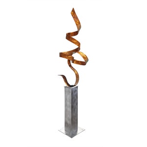 Abstract Metal Sculpture, Indoor Outdoor Art, Modern Garden Statue, Large Yard Sculpture Decor Copper Perfect Moment by Jon Allen image 5