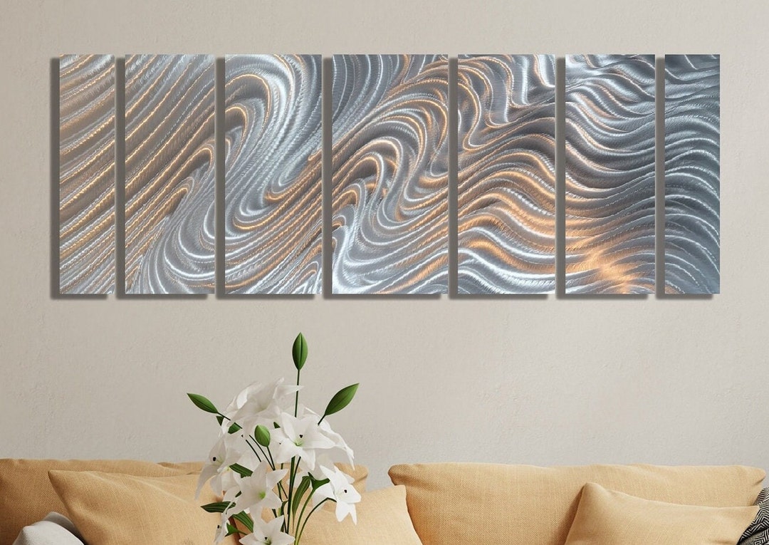 Statements 2000 Abstract Large 3 D Metal Wall Art Panels Painting