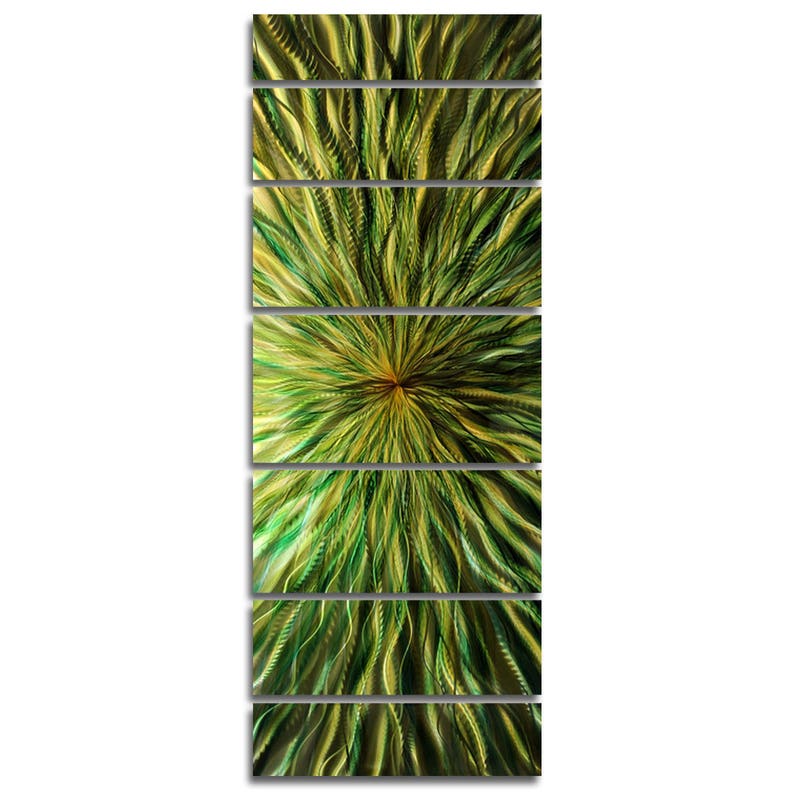 Green Metal Wall Art Multi Panel Wall Art Abstract Painting | Etsy