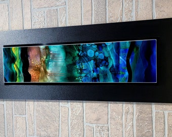 Only One!  Multicolor Abstract Painting   32" x 12" x 2" Metal by Jon Allen - JC 388