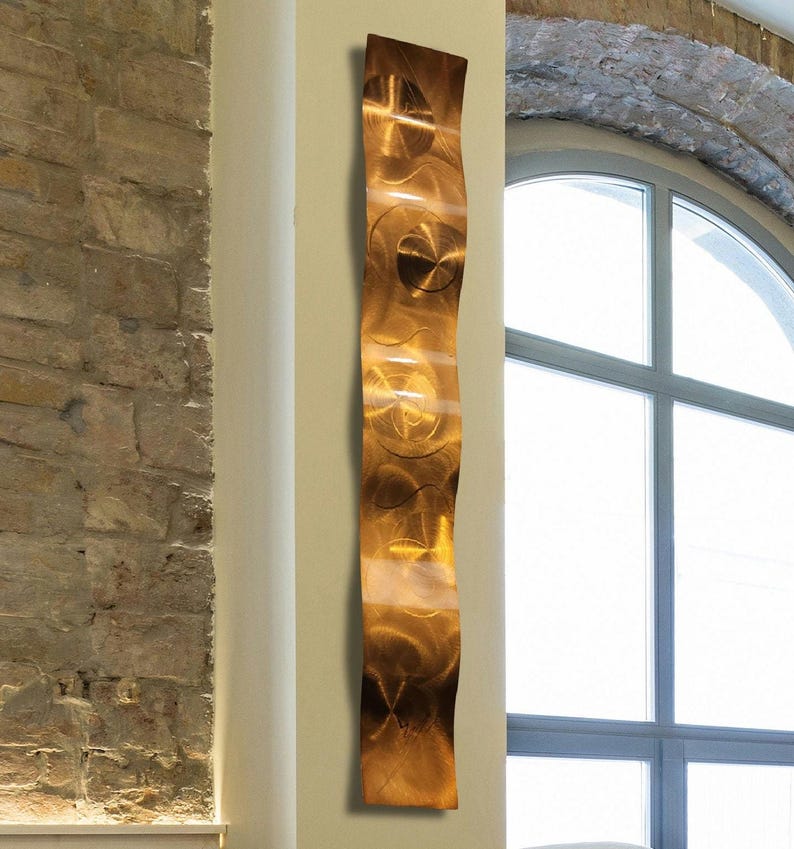 Copper Wave Metal Wall Art, Modern Sculpture by Jon Allen (46x6) - Etsy