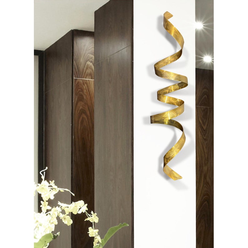 Metal Wall Twist Modern Luxury Metal Wall Décor Living Room Bedroom Office Abstract 3d Wall Sculpture Gold image 6