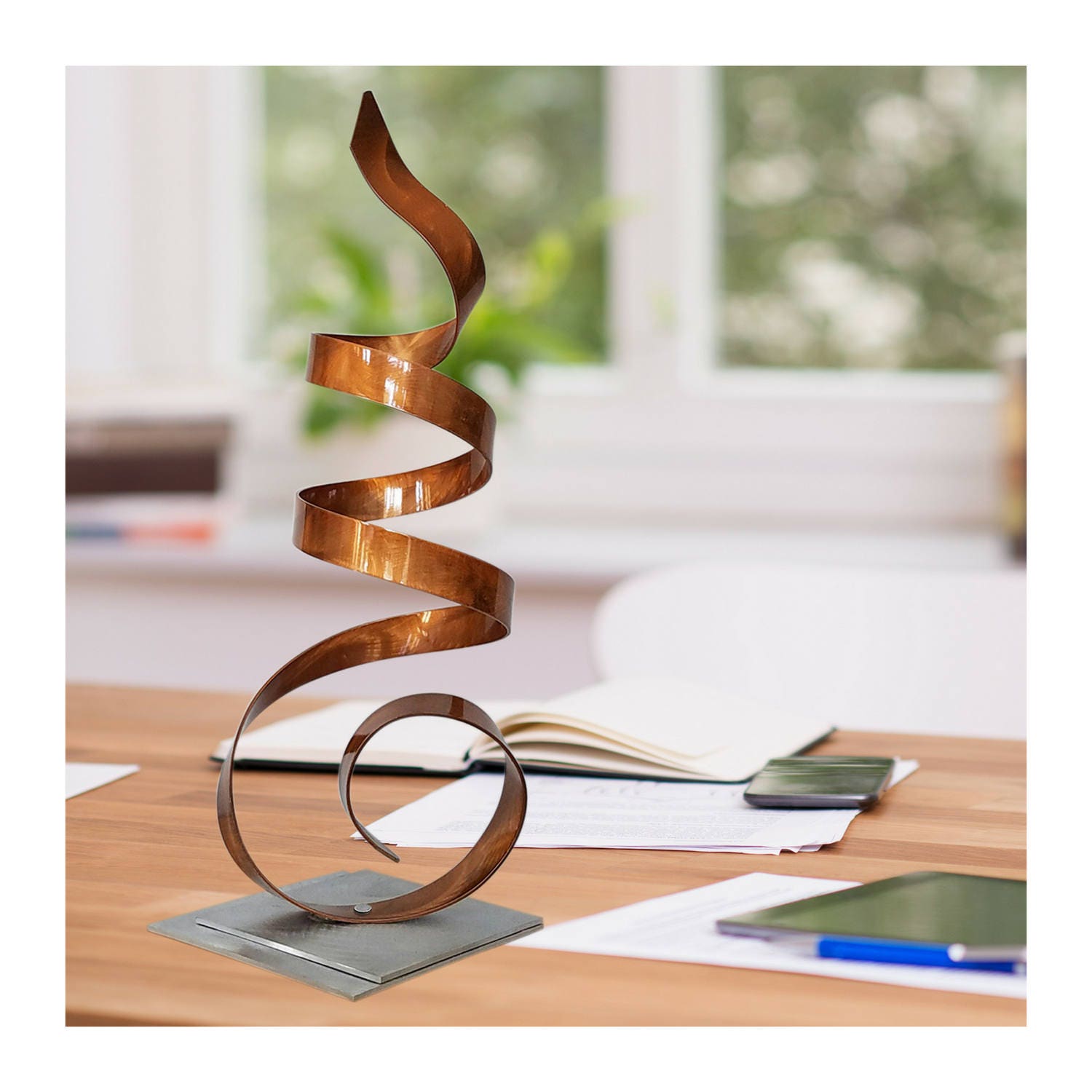 Metal Sculpture Coffee Table Decor Indoor Outdoor Art Modern Etsy