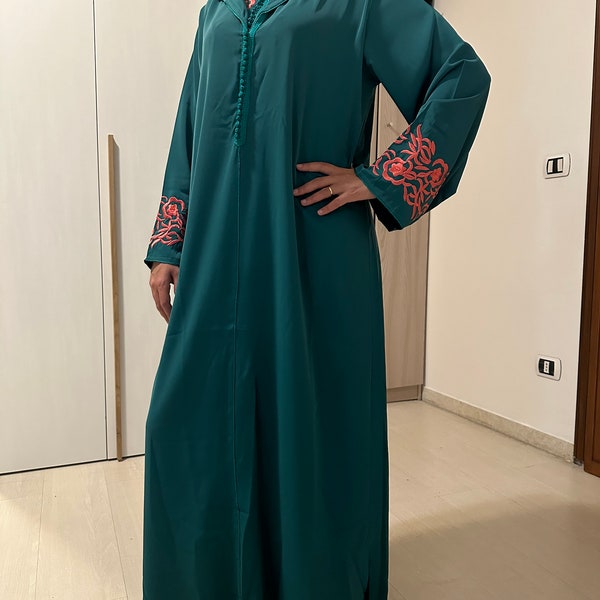 Djellaba marocaine faite main robe longue robe ethnique robe typique des femmes