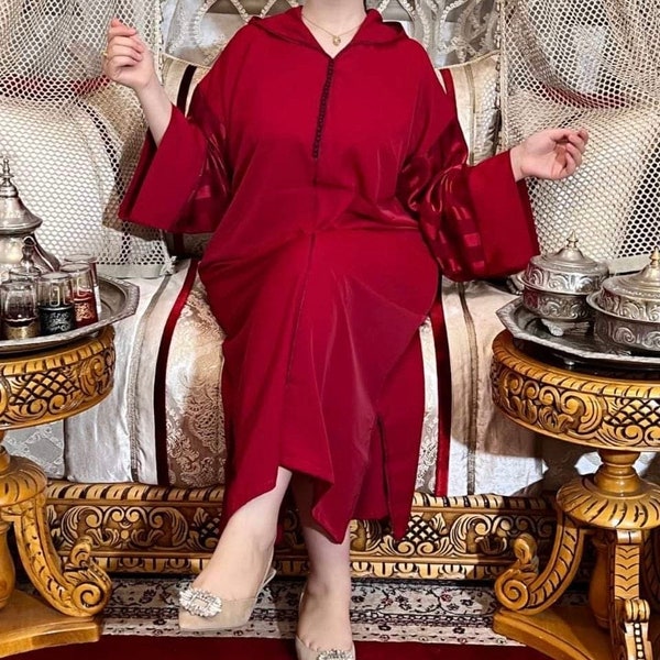Djellaba marocaine robe longue faite à la main robe ethnique robe typique robe femme
