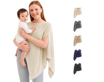 通気性のある授乳カバー：多用途ベビー授乳ポンチョ - 授乳ポンチョ、ママのためのプライバシーショール