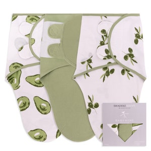 100% Cotton Swaddle Blanket | Newborn Swaddle - Baby Swaddle 0-3 Months 3 Pack Premium Cotton Swaddle Blankets | Velcro Swaddle | Baby Gift