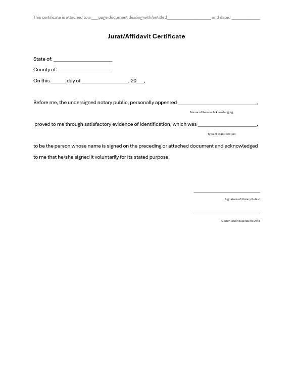 Notary Jurat/affidavit Acknowledgement Form Etsy Notary Jurat/affidavit Acknowledgement Form Etsy