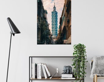 Fotografía impresa de Taipei 101, Taiwán / Arte impreso descargable / Fotografía IMPRIMIBLE / Impresión de viajes, Decoración de viajes, Impresión fotográfica