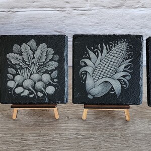 Vegtables Slate Coasters