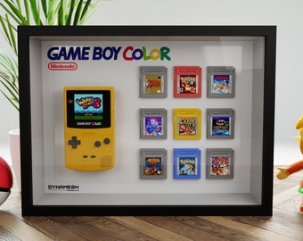 Nintendo Gameboy Color 3D Frame Diorama Shadowbox personnalisable Miniature résine console et réplique de jeux vidéo