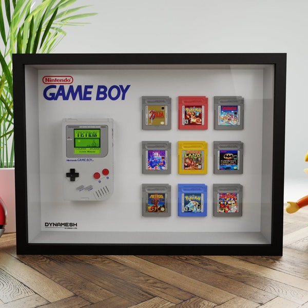 Nintendo Gameboy 3D Frame Diorama Shadowbox personnalisable Miniature résine console et réplique de jeux vidéo