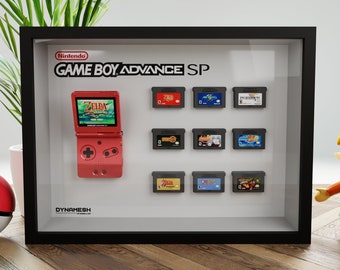 Nintendo Gameboy Advance SP 3D Frame Diorama Shadowbox personnalisable Miniature résine console et réplique de jeux vidéo