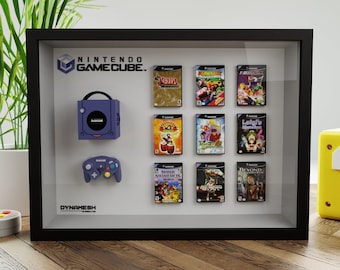 Nintendo Gamecube 3D Frame Diorama Shadowbox Customizable Miniature Resin Console and Video Game Replica