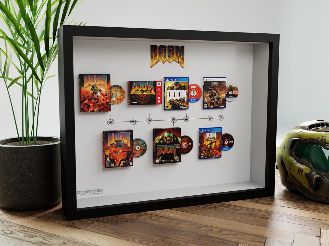 Doom Design Frame DOOM 3D Timeline Frame – Video Game Miniatures Saga – Gaming Wall Decor ...