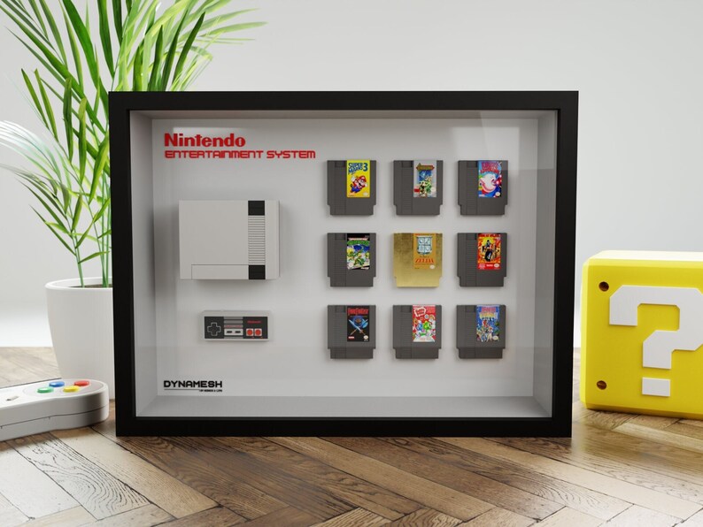 Nintendo NES 3D Frame Diorama Shadowbox personnalisable Miniature résine console et réplique de jeux vidéo image 1