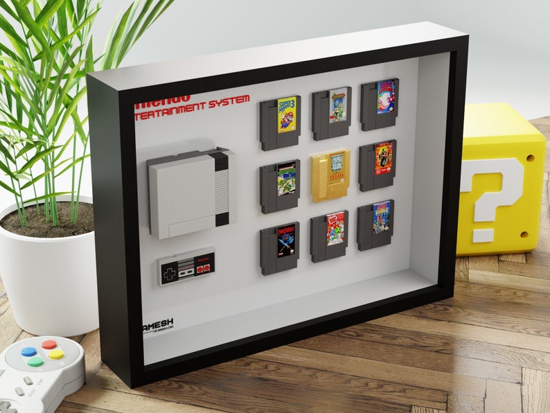 Nintendo NES 3D Frame Diorama Shadowbox personnalisable Miniature résine console et réplique de jeux vidéo image 5